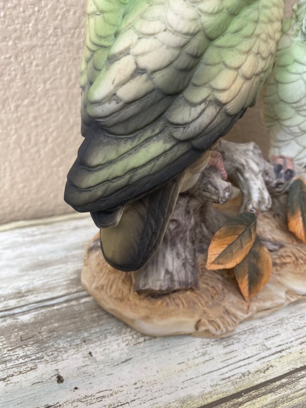 Vintage Andrea by Sadek Green Cockatoos Parrots Figurine Pair - No Box - Picture 10 of 14